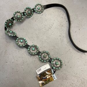 Elegant Turquoise and Silver Women's Belt